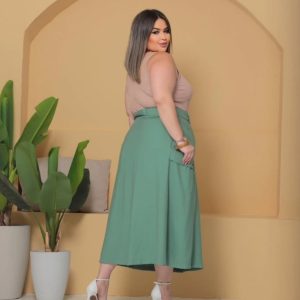 Falda Almendra plus size verde